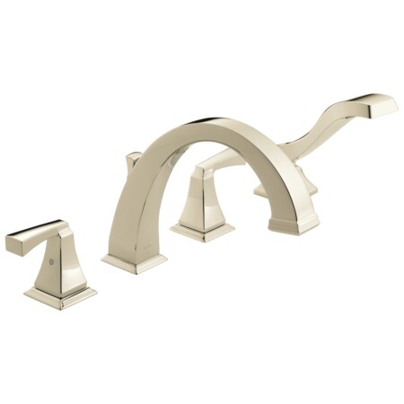 Delta 4-hole 8-16" installation Hole Deck-Mount with Diverter Tub Filler Faucet, Polished Nickel T4751-PN